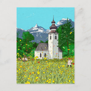 Innsbruck Austria Landscape Whimsical Art Briefkaart