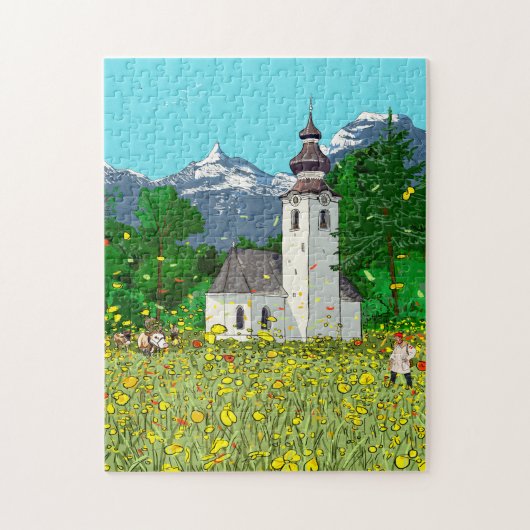 Innsbruck Austria Landscape Whimsical Art Legpuzzel (Verticaal)