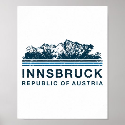Innsbruck Austria Mountains Austrian Skiing Vintag Poster (Voorkant)