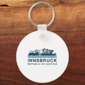 Innsbruck Austria Mountains Austrian Skiing Vintag Sleutelhanger (Voorkant)