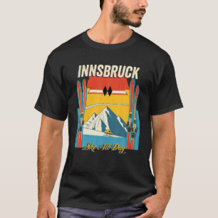 Innsbruck Austria Ski de hele dag - Retro  Styl T-shirt