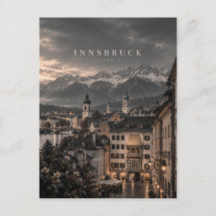 Innsbruck Cinematic Monochrome Stads Kunst Briefkaart