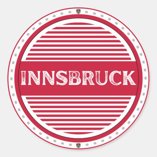 Innsbruck City Pride Emblem – Austrian Identity Ronde Sticker (Voorkant)