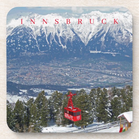 Innsbruck kabelbaan uitzicht onderzetters (Voorkant)