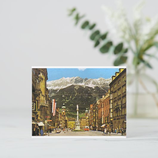 Innsbruck, Maria Theresa Strasse, 1950 Briefkaart (Staand voorkant)