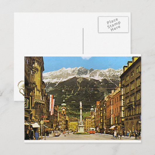 Innsbruck, Maria Theresa Strasse, 1950 Briefkaart (Voorkant / Achterkant)