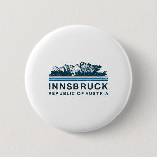 Innsbruck Oostenrijk Bergen Oostenrijks Skien Vint Ronde Button 5,7 Cm