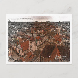 Innsbruck Oostenrijk Mooi kleurenpotloodlandschap Briefkaart