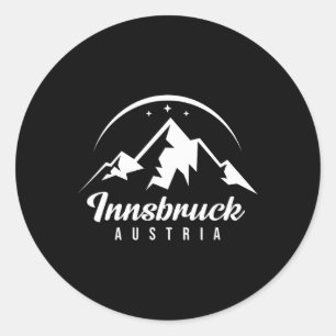 Innsbruck Oostenrijk Skigebied Snowboarden S Ronde Sticker