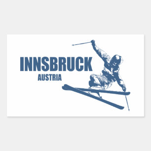 Innsbruck Oostenrijk Skiloper Rechthoekige Sticker