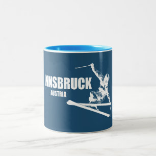 Innsbruck Oostenrijk Skiloper Tweekleurige Koffiemok