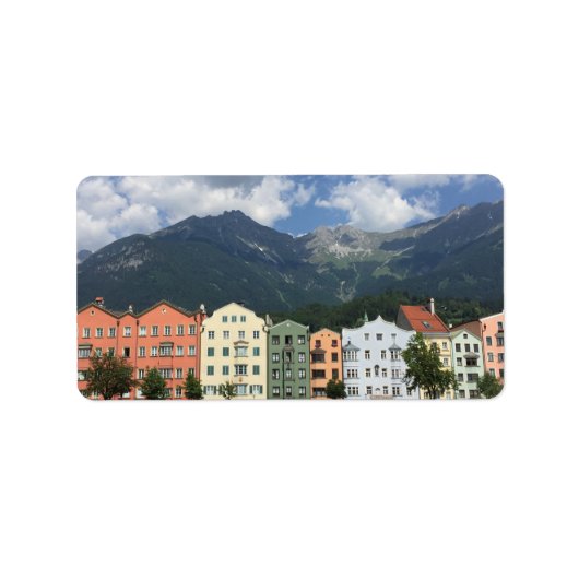 Innsbruck Oostenrijk stad in Tirol Etiket (Voorkant)