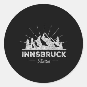 Innsbruck Oostenrijk T-shirt Vintage Skien Retro T Ronde Sticker
