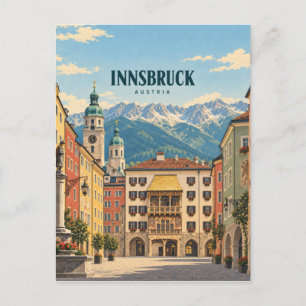 Innsbruck Oostenrijk Vintage Reis Kunst Briefkaart