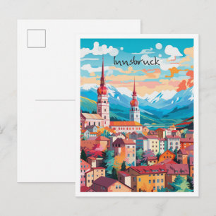 Innsbruck Oostenrijk Vintage Reis Kunst Briefkaart