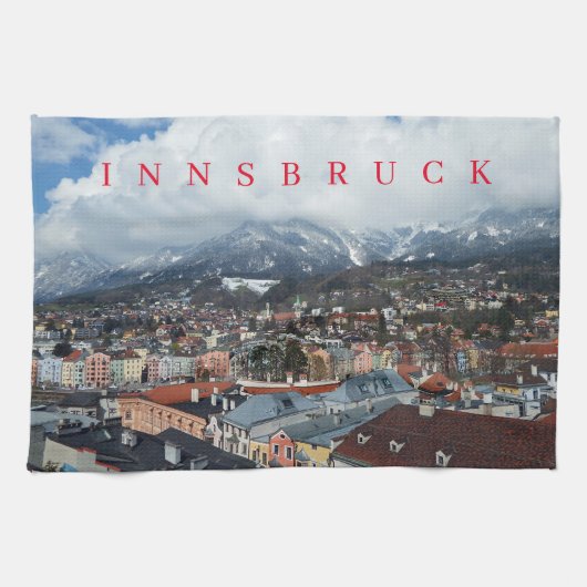 Innsbruck panoramische uitzichten theedoek (Horizontaal)