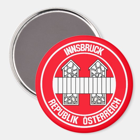Innsbruck Round Emblem Magneet (Voorkant / Achterkant)