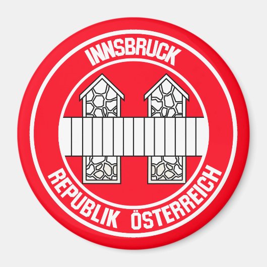 Innsbruck Round Emblem Magneet (Voorkant)