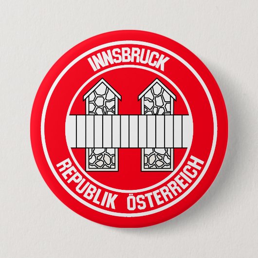 Innsbruck Round Emblem Ronde Button 7,6 Cm (Voorkant)
