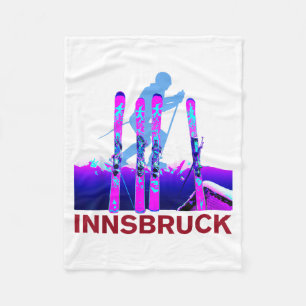 Innsbruck skiën & snowboarden retro 90s fleece deken