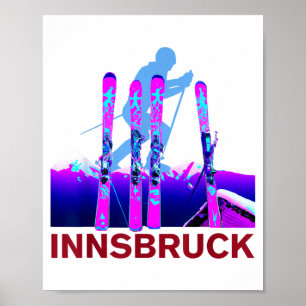 Innsbruck skiën & snowboarden retro 90s poster