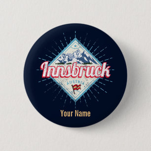 Innsbruck Tyrol Austria Retro Alps Ronde Button 5,7 Cm