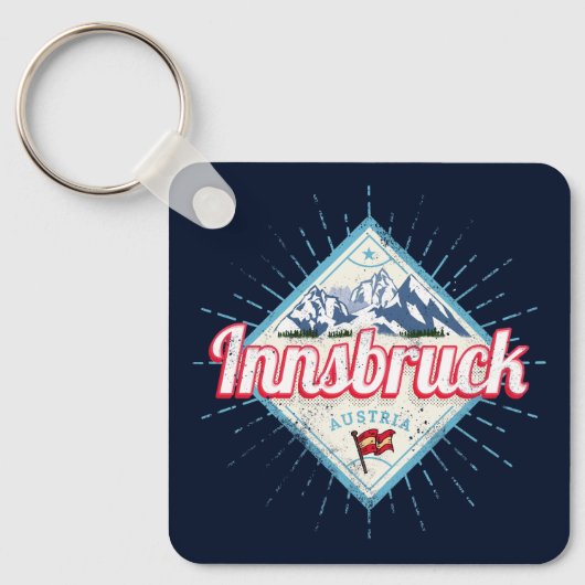 Innsbruck Tyrol Austria Retro Alps  Sleutelhanger (Voorkant)