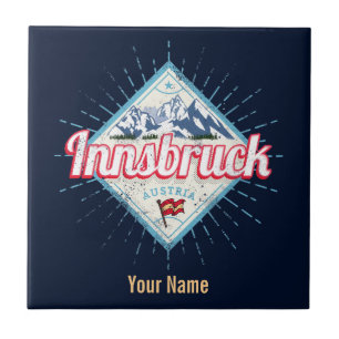 Innsbruck Tyrol Austria Retro Alps  Tegeltje