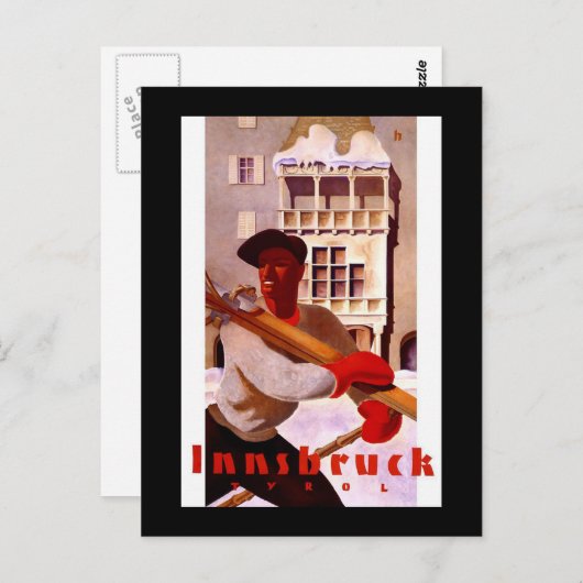 "Innsbruck" Vintage Travel Poster Briefkaart (Voorkant / Achterkant)