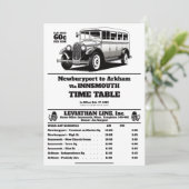 Innsmouth Bus Schedule Joe Sargent Kaart (Staand voorkant)