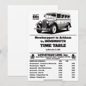 Innsmouth Bus Schedule Joe Sargent Kaart (Voorkant / Achterkant)