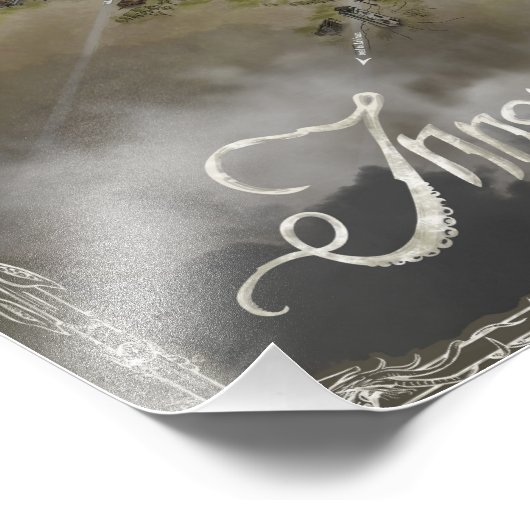 Innsmouth kaart, Lovecraft wereld - Foto Uitbreidi Foto Afdruk (Hoek)