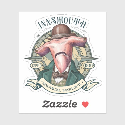 Innsmouth Nautical Parlor Hammerhead Gentleman Sticker (Vel)