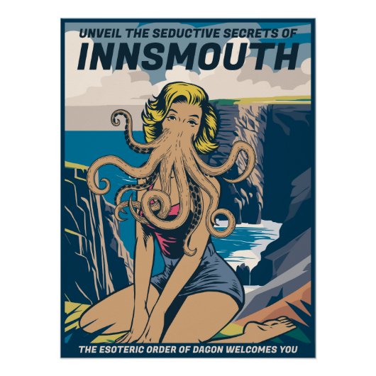 Innsmouth Pin-up Cthulhu Travel Poster Lovecraft (Voorkant)