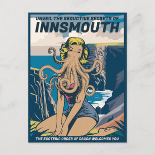 Innsmouth Pin-up Cthulhu Travel Poster Lovecraft Briefkaart