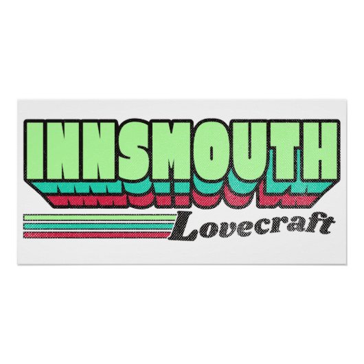 Innsmouth Retro Label Lovecraft Perfect Poster (Voorkant)