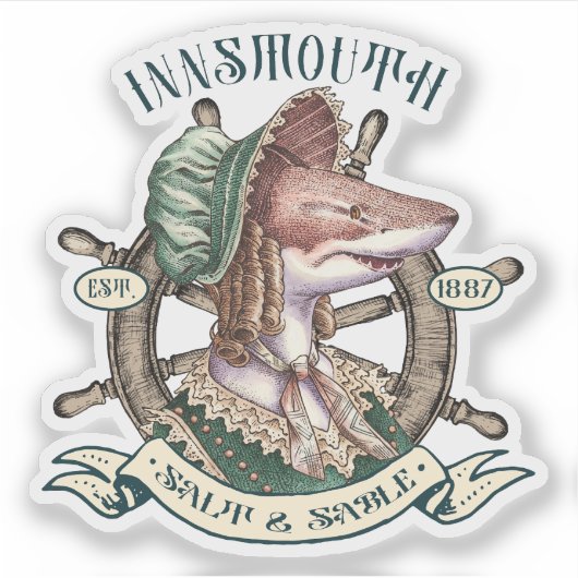 Innsmouth Salt & Sable - Shark Lady Sticker (Voorkant)