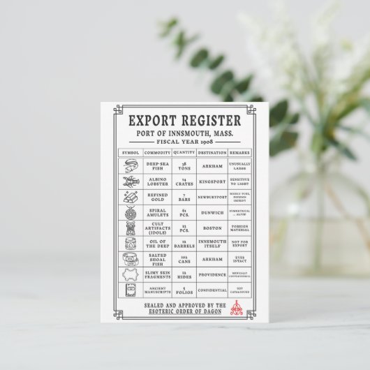 Innsmouth Shipping Manifest  diep Zee Feestdagenkaart (Staand voorkant)