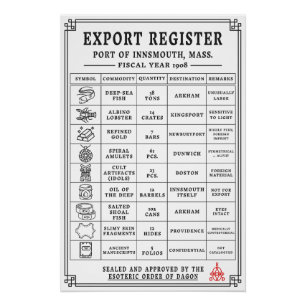 Innsmouth Shipping Manifest diep Zee Perfect Poster