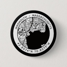 Innsmouth Stadsplattegrond Lovecraft Ronde Button 5,7 Cm