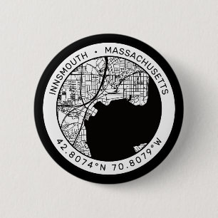 Innsmouth Stadsplattegrond Lovecraft Ronde Button 5,7 Cm