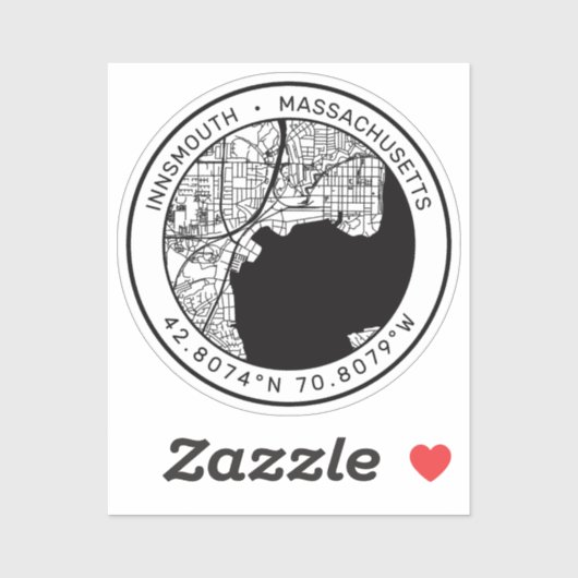 Innsmouth Stadsplattegrond Lovecraft Sticker (Vel)