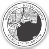 Innsmouth Stadsplattegrond Lovecraft Sticker (Voorkant)