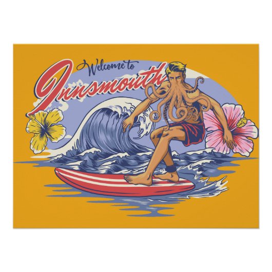 Innsmouth Surfing Lovecraft Perfect Poster (Voorkant)