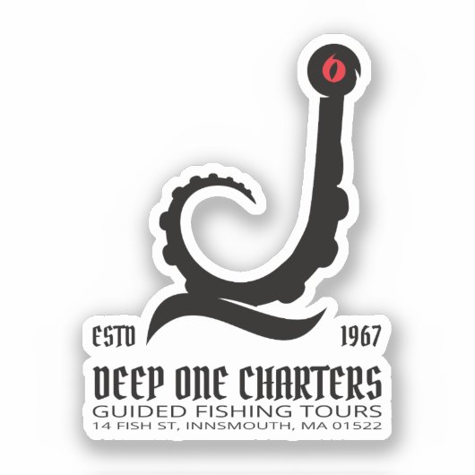 Innsmouth Vist Tours Cthulhu Lovecraft Sticker (Voorkant)