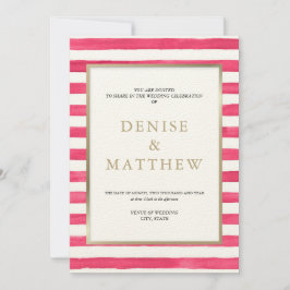 Innuendo Roze Aquarel Strepen & Gouden Letters Kaart