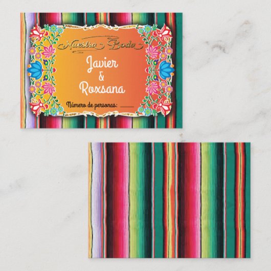 Inontvangstneming Nuestra Boda Visitekaartje (Voorkant / Achterkant)