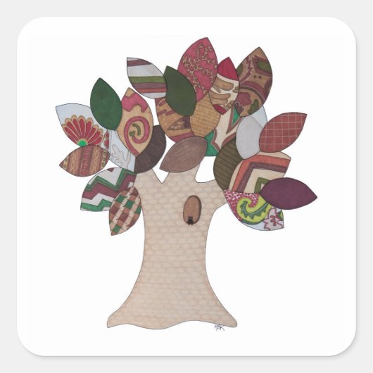Inp Tree Square Sticker (Voorkant)