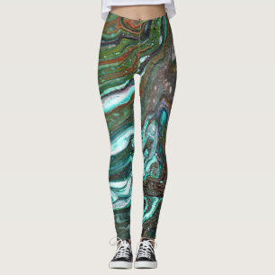 Inpakken 2 Flowing Groene Abstracte Leggings
