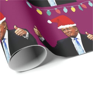 INPakkingsPAPIER MET DONALD TRUMP MET KERSTMUTS Cadeaupapier